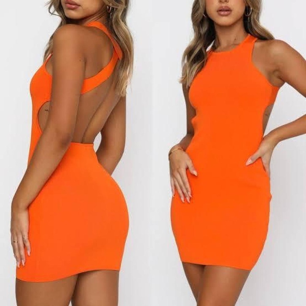 WHITEFOX BOUTIQUE - Orange Knit Dress